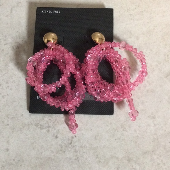 NWT Free Press gold post with pink swirl bead earrings - Picture 1 of 7